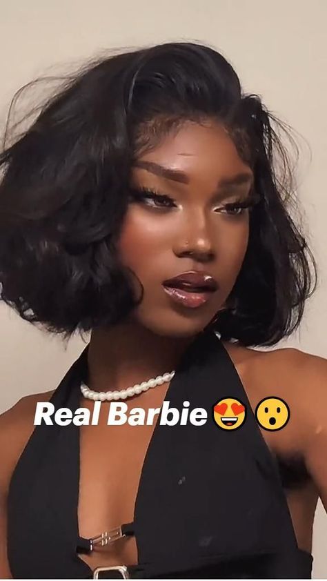 Wigs are back. Everyone is wearing a cute pink wig under a beanie or a cool aqua wig for a night out. However it’s worn, the possibilities are endless when you can change your hair to whatever you want. Big Forehead Hairstyles Black Women, Afro Wigs For Black Women, Real Barbie, Affordable Wigs, Curly Girl Hairstyles, Black Barbie, Baddie Hairstyles, Box Braids Hairstyles, Black Girls Hairstyles