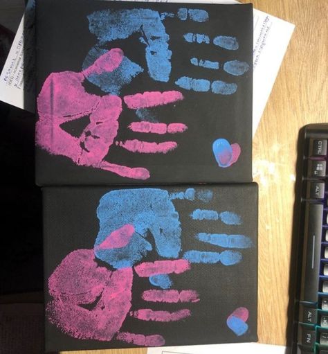 Couple Hand Painting Ideas, Diy Couple Hand Painting, Hand Painting With Boyfriend, Couple Hand Painting Canvas, Couples Hand Painting, Couples Art Project, Handprint Painting, Best Friend Canvas, Romantic Scrapbook