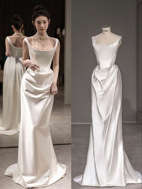 Satin Wedding Dress Vivienne Westwood, Vivenwestwood Wedding Dress, Vivian Westwood Wedding Dress Runway, Vivienne Westwood White Dress, Wedding Dress Runway, Vivienne Westwood Wedding Dress, Vivienne Westwood Wedding, Graduation Gown, 2024 Wedding