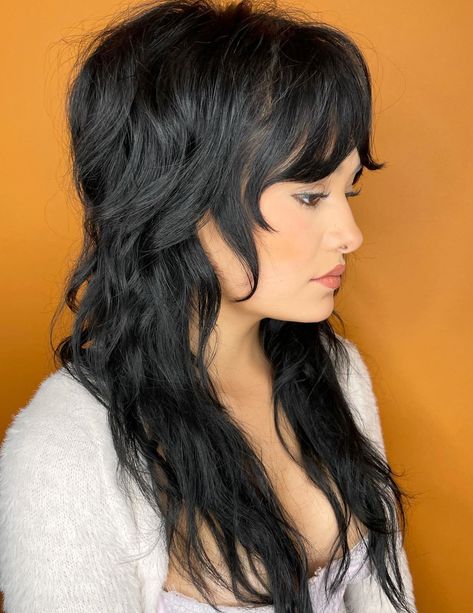 Long Wolf Cut with Mid-Length Layers Hair Ideas For 2023, Octopus Haircut, Long Wolf Cut, Wolf Cut Hair, Cool Hairstyles For Girls, Mullet Haircut, Romantic Hairstyles, Wolf Cut, Fresh Hair