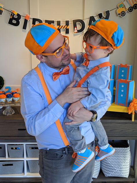 Blippi Halloween Costume Family, Blippi Family Costume, Dazai Birthday, Blippi Party Ideas, Blippi Costume, Blippi Birthday Party, Boy Birthday Party Themes, Toddler Birthday Party, 1st Birthday Party Decorations