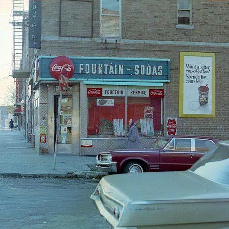 Typical Brooklyn corner - 1960s Nyc 1960s, Old New York City, Candy Stores, Vintage Brooklyn, Old New York, Vintage Nyc, New York City Photos, New York Pictures, City Photos