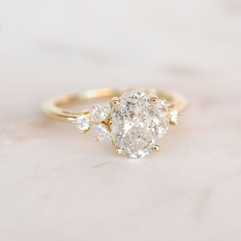 Simple Engagement Rings Thick Bands, Oval Ring With Accents, Types Of Oval Engagement Rings, Engagement Ring Milgrain, Rings Engagement Timeless, 30k Engagement Ring, Engagement Rings Fancy, Classic Three Stone Engagement Rings, Oval Multi Stone Engagement Ring