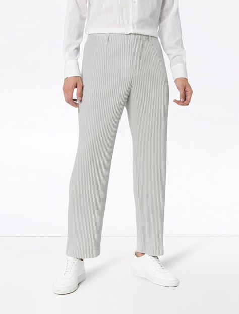 Issey Miyake Hommeplissé Plisse Pants Outfit, Issey Miyake Pants, Plisse Pants, Kanye Fashion, Cargo Pants For Men, Issey Miyake Men, Launch Party, Pants For Men, Cargo Pants Men