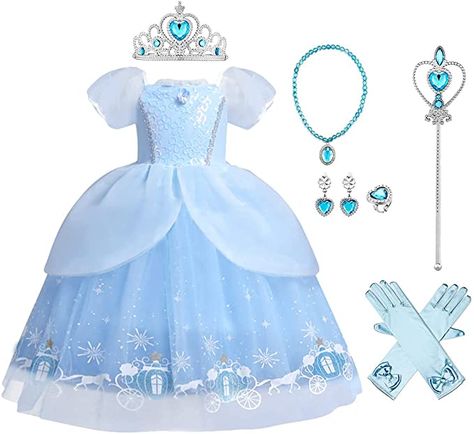 Amazon.com: Kids Girls Cinderella Sofia Costume Princess Dress Up Fancy Butterfly Tulle Long Ball Gown+Accessories Fairy Dress Birthday Party Halloween Christmas Carnival Cosplay Cinderella 2-3 Years : Clothing, Shoes & Jewelry Birthday Party Halloween, Girls Princess Dress, Up Costume, Christmas Carnival, Princess Dress Up, Party Halloween, Tulle Dress, Halloween Christmas, Princess Dress