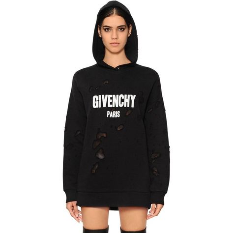 Givenchy Women Hooded Destroyed Jersey Sweatshirt (4,885 SAR) ❤ liked on Polyvore featuring tops, hoodies, black, oversized jersey top, oversized tops, distressed top, jersey hoodies and hooded top Hoodie Outfit Women, Givenchy Hoodie, Louis Vuitton Shirts, Hoodies Black, Streetwear Inspiration, Shimmery Dress, Distressed Top, Oversized Tops, Givenchy Paris