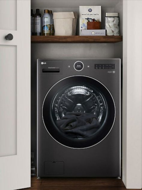 LG WashCombo is All-in-One Washing Machine With Built-in AI Efficiency Washer And Dryer In One Machine, All In One Washer Dryer Laundry Room, All In One Washer Dryer Combo, All In One Washer Dryer, Washer And Dryer In Kitchen, Lg Washer Dryer Combo, Washer And Dryer Combo, Best Washer Dryer, Washer Dryer Laundry Room