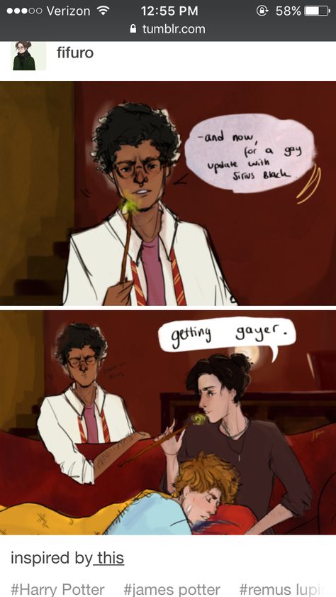 Harry Harry Potter, Books Harry Potter, Orion Black, Barty Crouch, Remus And Sirius, Gay Harry Potter, Images Harry Potter, Harry Potter Comics, Harry Potter Ships