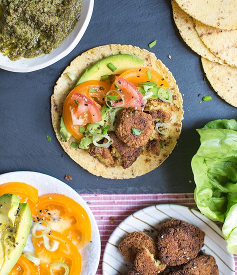 Falafel Tacos, Green Harissa, Tacos With Avocado, Birthday Things, Corn Tortilla, Falafels, Vegan Tacos, Today Is My Birthday, Best Vegan Recipes