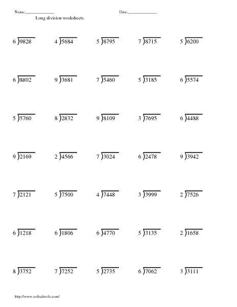 Division Worksheets Grade 4, Grade 5 Math Worksheets, 7th Grade Math Worksheets, Multiplication And Division Worksheets, Seventh Grade Math, Math Division Worksheets, Long Division Worksheets, 6th Grade Worksheets, 5th Grade Worksheets