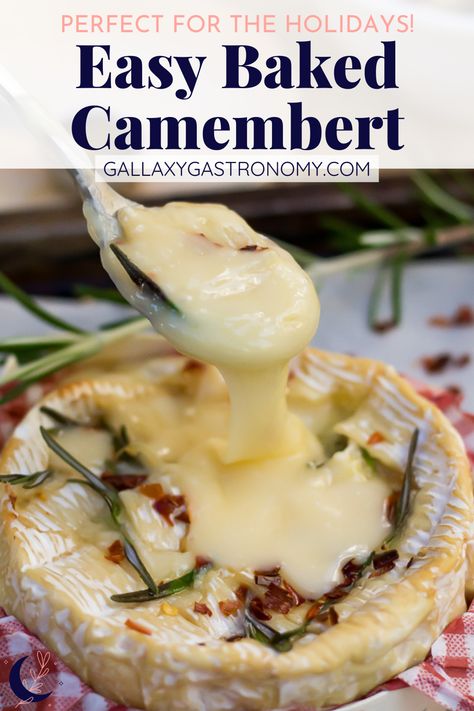 This Baked Camembert Recipe with honey is the ultimate moreish appetizer. Choose from a vegetarian option with rosemary, chilies, and honey, or the ultimate bacon and basil-loaded version – or make both! Crowd-pleasing and delicious with crackers, these easy Baked Camembert recipes will go down a treat for any cheese lover. Perfect for the keto diet! Camembert Cheese Recipes, Camembert Recipe, Baked Camembert Recipe, Camembert Recipes, Recipe With Honey, Dairy Free Dips, Baked Camembert, Finger Foods Easy, Savoury Baking