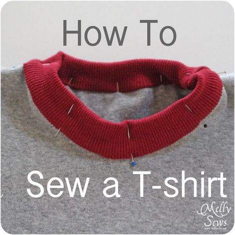 How to sew a t-shirt Sewing Tshirt, Melly Sews, Shirt Tutorial, Sewing Tops, Beginner Sewing Projects Easy, Couture Mode, Tshirt Pattern, Sewing Projects For Beginners, Sewing For Beginners