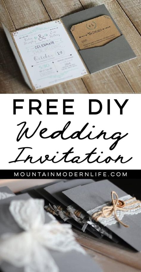 Rustic Wedding Invitations Diy, Diy Rustic Wedding Invitations, Wedding Invitations Templates Free, Free Printable Wedding Invitation Templates, Rustic Wedding Invites, Diy Wedding Bar, Projet Cricut, Free Printable Wedding Invitations, Diy Rustic Wedding