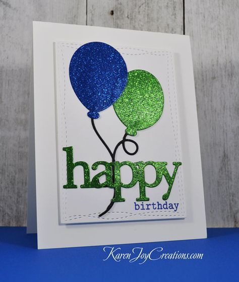 Party Balloons Masculine Birthday Card II by KareBear51 - at Splitcoaststampers My Favorite Things Party, Birthday Card Balloons, Birthdays Cards, Balloon Cards, Men's Birthday, Birthday Party Balloons, Tarjetas Pop Up, Favorite Things Party, Creative Birthday Cards