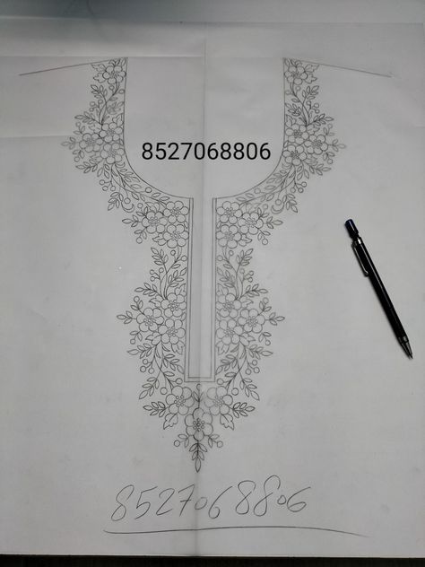 Khaka Designs Embroidery, Embroidery For Neck, Khaka Designs, Floral Machine Embroidery Designs, Indian Embroidery Designs, Flower Pattern Drawing, Suits Punjabi, Card Design Handmade, Flower Machine Embroidery Designs