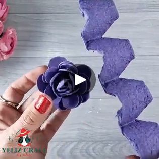 Egg Carton Flowers, How To Make Rose, Egg Box, Box Roses, Egg Carton, An Egg, Flower Making, A Rose, Flowers Bouquet