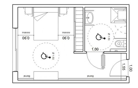 Hotel Room Plan, Bedroom Layout Design, Physically Disabled, Accessible House, Bedroom Floor Plan, Disabled Bathroom, Ada Bathroom, Bedroom Plan, Drawing Details