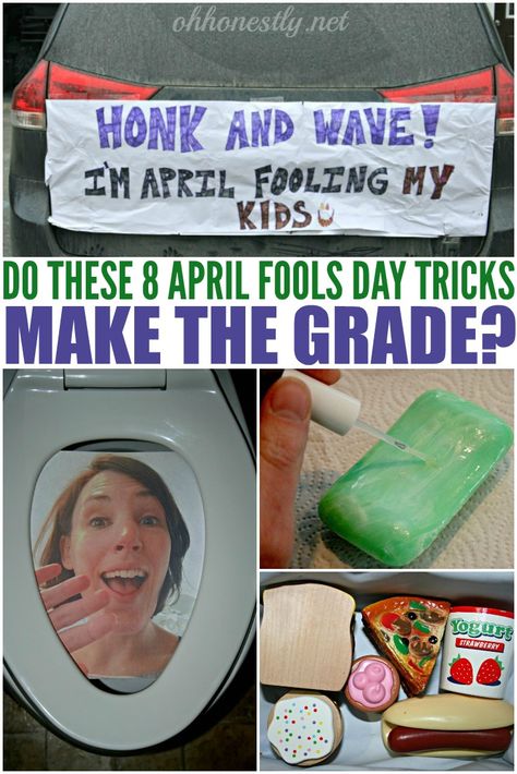 Before you decide what April Fools' pranks to play on your kids, check this out! These ones have been tried and graded on how well they worked! April Fools Tricks, April Mop, Funny Pranks For Kids, Best April Fools Pranks, Funny April Fools Pranks, Pranks To Pull, Easy Pranks, April Fools Day Jokes, Best April Fools