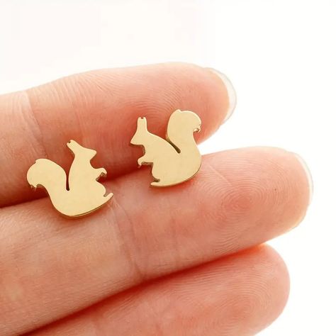 Men's Stainless Steel Animal Squirrel Earrings, Birthday Gift Jewelry - Temu Kids Jewelry Box, Cinderella Slipper, Pink Studs, Kids Accessories Jewelry, Adjustable Necklace, Mickey And Friends, Earring Backs, Shop Wallpaper, Doll Accessories