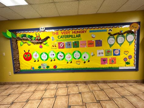 Eric Carle Bulletin Board Ideas, The Very Hungry Caterpillar Bulletin, Hungry Caterpillar Bulletin Board, Caterpillar Bulletin Board, Kindergarten Classrooms, Lead Teacher, Spring Bulletin, Infant Room, Spring Bulletin Boards