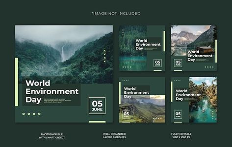 World environment day social media post ... | Premium Psd #Freepik #psd #background #banner #business #tree Environment Instagram Post, Green Social Media Post, Nature Social Media Design, Social Media Grid Design, Social Media Advert, Green Feed, Social Media Summer, Exposition Photo, Real Estate Marketing Design