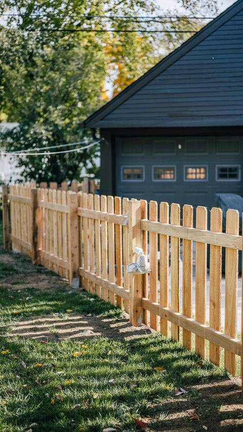 4 Feet Fence Ideas, Modern Cottage Fence, Picket Fencing Ideas, Treated Pine Fence, Wooden Picket Fence Ideas, 4 Ft Fence Ideas Yards Wood, Short Privacy Fence Ideas, Wooden Fence Ideas Backyards, Picket Fence Backyard