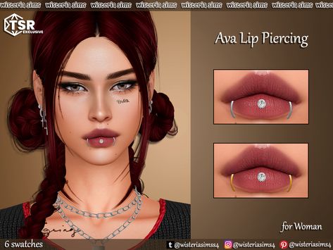 The Sims Resource - Sims 4 - Piercings - WisteriaSims - For Woman - Ava Lip Piercing Sims 4 Cheats, Sims 4 Piercings, Sims 4 Tattoos, Sims 4 Cas Mods, Sims Packs, Sims 4 Cc Makeup, Sims 4 Game Mods, Sims 4 Cc Skin, Sims 4 Cc Folder