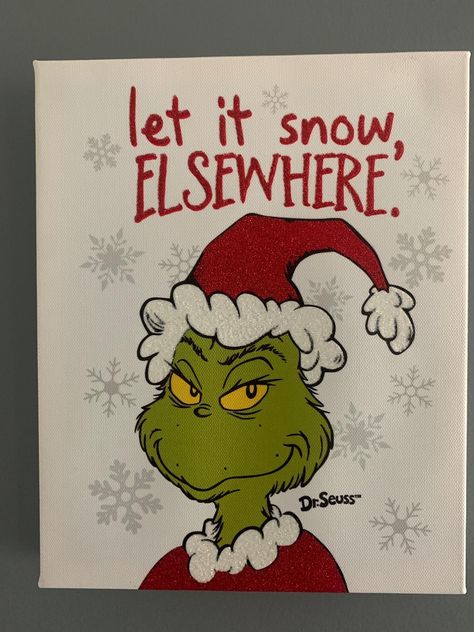 Grinch Drawing, Christmas Hobby Lobby, Winter Drawings, Hobby Lobby Christmas, Wall Decor Hobby Lobby, Christmas Paintings On Canvas, Diy Calendar, Cute Canvas Paintings, Hand Painted Stones