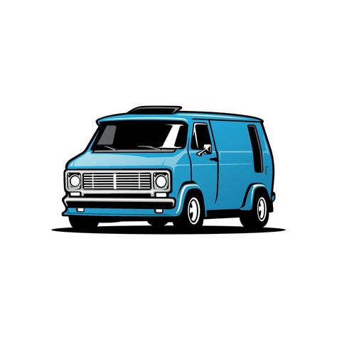 Minivan Tattoo, Camper Van Illustration, Van Illustration, Retro Camper Van, Dodge Tradesman, Van Drawing, Tattoo Van, Camping Design, Sketch Practice