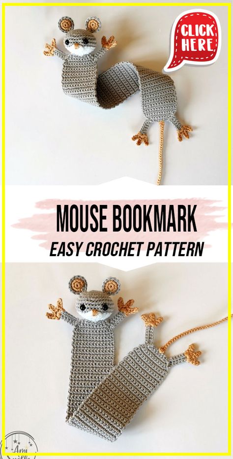 crochet Mouse Bookmark easy pattern  - Easy Crochet Mouse Bookmark easy Pattern for Beginners. Click to Get the Pattern #Bookmark #crochet #crochetpattern
 via @shareapattern.com Crochet Mouse Bookmark, Rat Bookmark Crochet Free Pattern, Crochet Bookmark Patterns Free Easy, Micro Crochet Bookmark, Crochet Bookmarks Free Patterns Easy, Bookmark Crochet Pattern Free, Mouse Bookmark, Crocheted Bookmarks, Crochet Bookmarks Free Patterns