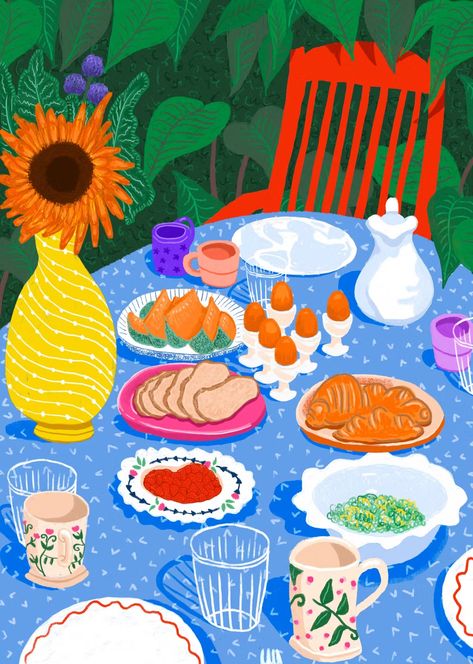 Gisele Murias - Good Illustration Agency Table Still Life, Photography Collage, Food Painting, Magazine Illustration, Cartoon Painting, Collage Vintage, Creative Illustration, Art Table, Illustration Artists