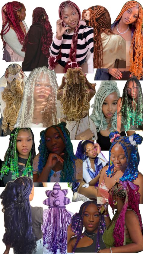 #braids #rainbow Rainbow Braids, Hair Inspo, Straight Hairstyles, That Look, Braids, Rainbow, Hair Styles, Hair, Plaits