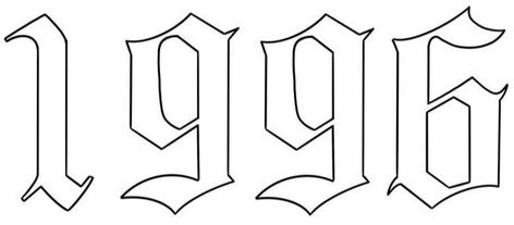 Number 19 Tattoo, Olde English Font, 19 Tattoo, Bubble Tattoo, Number Tattoo Fonts, Black And White Tattoo, Number Tattoo, Number Tattoos, English Fonts