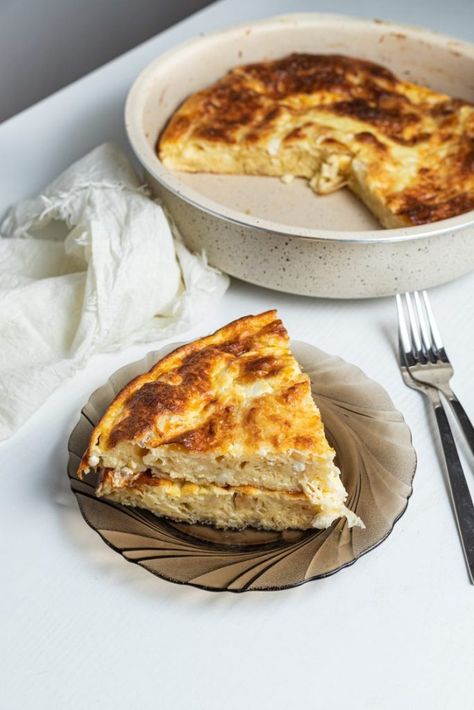 Banitsa is a simple dish made with a few simple ingredients. It's great for breakfast or a snack. Five main ingredients, 30 minutes of your time and you'll have a delicious pastry dish that everyone loves. Recipe at www.crumblesofhealth.com #banitsa #phyllodough #filorecipe #phyllorecipe #bakingrecipe Phyllo Recipes, Pastry Dishes, Cheese Pies, Phyllo Dough, Pastry Brushes, Vegetarian Cheese, Simple Ingredient, 30 Minutes, Baking Recipes