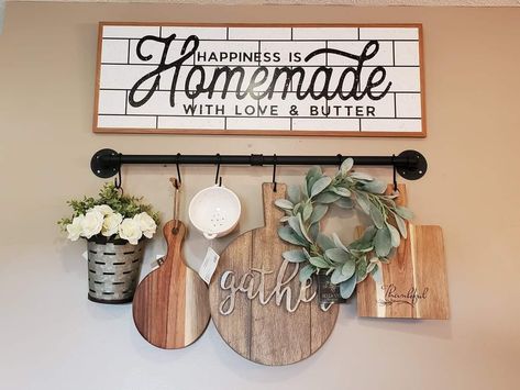 Farmhouse Kitchen Wall Decor, Kitchen Countertop Decor, Kitchen Decor Wall Art, Dining Room Wall Decor, Kitchen Redo, Decor Home Living Room, Farmhouse Dining, Farmhouse Kitchen Decor, Kitchen Wall Decor