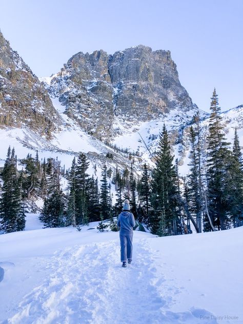 The Best Colorado Winter Hike is in Rocky Mountain National Park! | PDH Rocky Mountain Photography, Rocky Mountain National Park Winter, Colorado Quilt, 2023 Bucketlist, Colorado In Winter, Snow Kingdom, Mountain Walk, Denver Activities, Colorado Hiking Trails