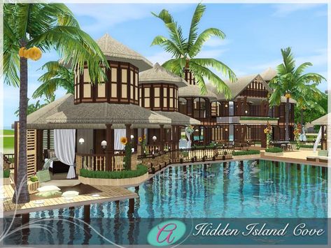 aloleng's Hidden Cove Resort Sims 3 Island Paradise, Resort Ideas, Outdoor Panels, Sims 3 Cc Finds, Die Sims 4, Sims 4 House Plans, Sims 4 House Building, Free Sims, Sims 4 House Design