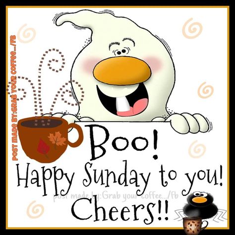 Boo! Happy Sunday To You! Cheers!! Pictures, Photos, and Images for Facebook, Tumblr, Pinterest, and Twitter Sunday Drinks, Coffee Sunday, October Quotes, Sunday Morning Coffee, Sunday Greetings, Sunday Coffee, Quotes Coffee, Morning Coffee Images, Morning Quotes Funny