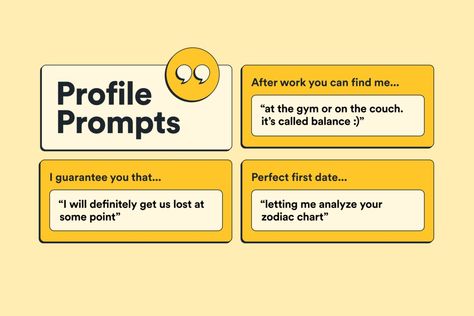 Bumble Profile Prompts are a great opportunity to share more information about you. Here are our top tips to make the most out of your Bumble Prompts. Bumble Prompts, Bumble Profile, Bumble App, Bumble Dating, Rolling Stones Concert, Best Profile, Iphone Organization, Something About You, Find People