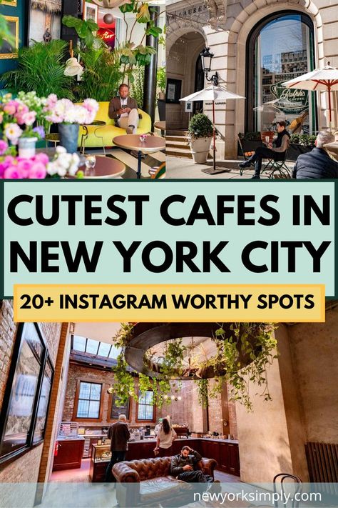 Nyc Cafes, Coffee Shop Nyc, Best Cafes In Nyc, Cutest Cafes, Food In New York City, New York City Instagram, New York Trip Planning, Nyc Coffee Shop, Cafe Nyc