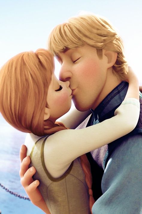 Anna and Kristoff sucha cute kiss Frozen Anna And Kristoff, Kristoff Frozen, Couple Disney, Frozen Photos, Anna Kristoff, Frozen Love, Frozen Wallpaper, Cai Sălbatici, Images Disney