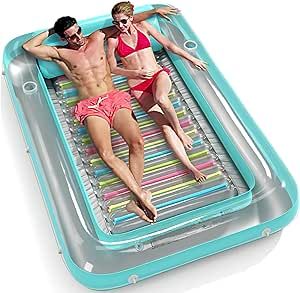 Inflatable Tanning Pool Lounger Float - Jasonwell 4 in 1 Sun Tan Tub Sunbathing Pool Lounge Raft Floatie Toys Water Filled Tanning Bed Mat Pad for Adult Blow Up Kiddie Pool Kids Ball Pit Pool TM Large Pool Floats, Tanning Pool, Pool Tanning, Lake Floats, Kids Ball Pit, Blow Up Pool, Pool Floats For Adults, Pool Rafts, Swimming Pool Floats