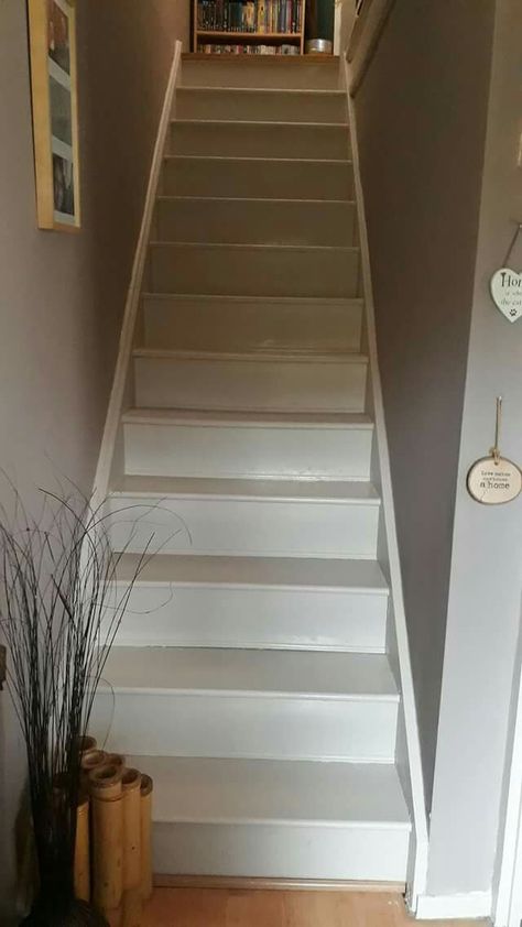 Frenchic Painted Stairs - Al Fresco Cool Beans Frenchic Cool Beans, Frenchic Paint Colours, Space Hallway, Frenchic Paint, Cool Beans, Staircase Makeover, Painted Stairs, Loft Conversion, Paint Colours