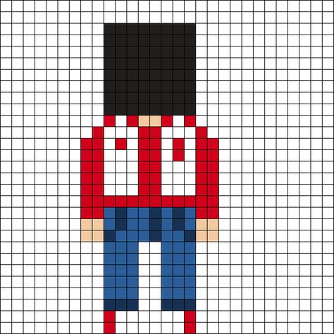 Genloss Ranboo Pixel Perler Perler Bead Pattern | Bead Sprites | Characters Fuse Bead Patterns Ranboo Perler Bead, Genloss Ranboo, Generation Loss, Pattern Maker, Kandi Patterns, Bead Sprite, Photo Pattern, Beaded Cross Stitch, Pixel Art Pattern