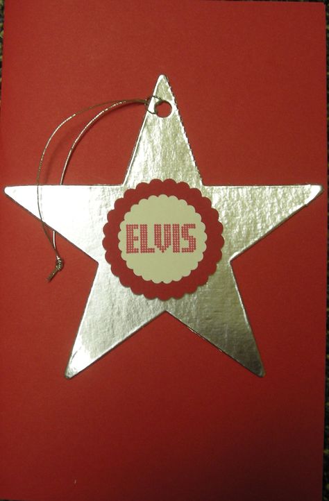 Make one with each kids name on it. Hang on a small tree. Elvis Collectors, Star Ornament, Christmas Star, Christmas Music, Elvis Presley, Christmas Party, Christmas Cards, Christmas Tree, Christmas Decorations