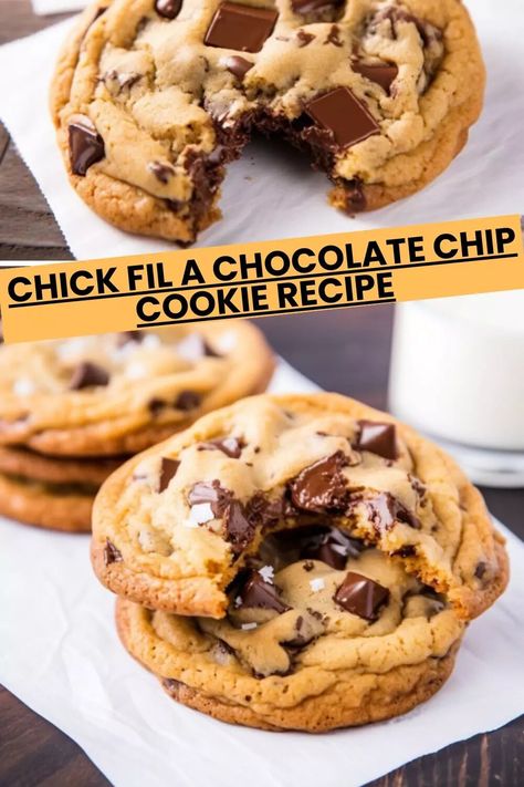 Copycat Chick Fil A Cookies, Chick Fil A Cookie Recipe, Delicious Chocolate Chip Cookies, Dairy Free Cookies, Recipes Chocolate, Chocolate Chip Cookie Recipe, Chip Cookie Recipe, Cookies Recipes, Milk Chocolate Chips