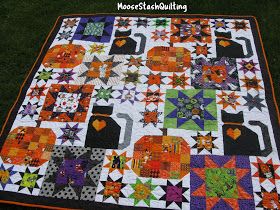 MooseStash Quilting: Peek A Who Blog Hop Vintage Halloween Quilt, Halloween Quilt Ideas, Quilt Settings, Quilt Halloween, Autumn Quilts, Themed Quilts, Halloween Quilt Patterns, Fall Quilt, Crumb Quilt