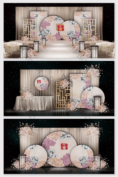 Chinese Wedding Decor Backdrops, Chinese Wedding Backdrop, Sangjit Decoration, Wedding Singapore, Asian Wedding Decor, Chinese Wedding Decor, Japanese Theme, Wedding Stage Backdrop, Marble Wedding