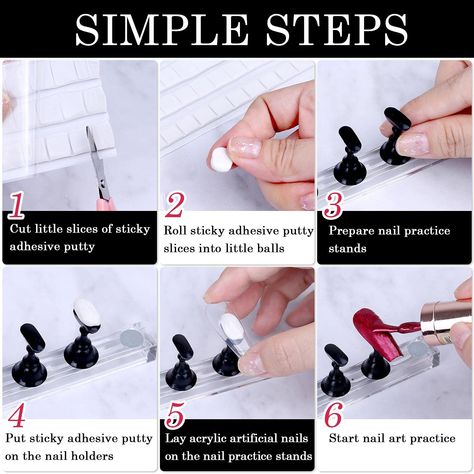 Diy Nail Holder For Painting, Nail Tip Art, Art Holder, Painting Stand, Sticky Rolls, Practice Painting, Nail Holder, Nail Practice, Polish Display