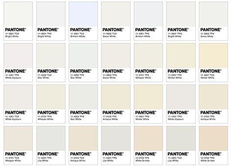 Specifying white plastics - Core77.com White Shades Palette, Shades Of White Color Palette, White Pantone Color, Off White Pantone, Ivory Pantone, Broken White Color, Pallette Color, Pantone Solid Coated, White Pantone